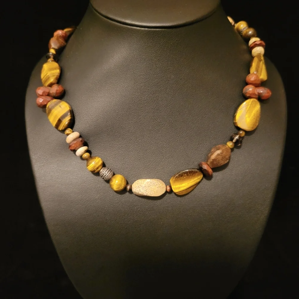 Estate Studio Barse Tigers Eye & Multi Stone Necklace - Picture 2 of 6